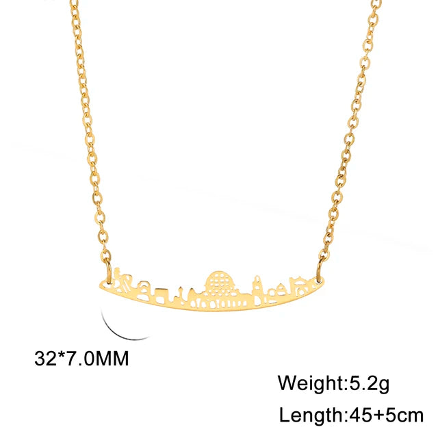 Jerusalem City Landmark Pendant Necklace