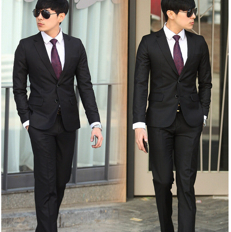 Four-piece Suit Suit Men's Jacket Korean Style Slim Business Suit