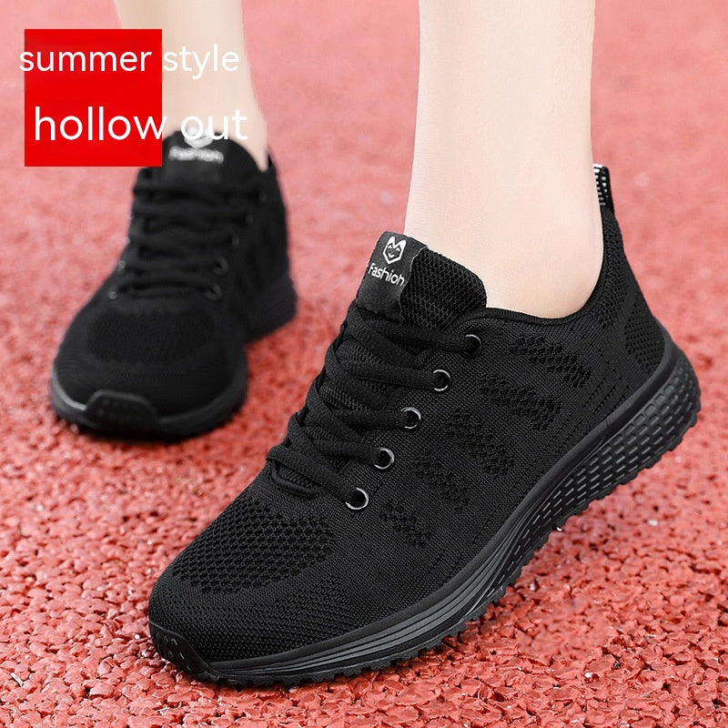 Women's Hollow-out Summer Black Sports Casual Shoes