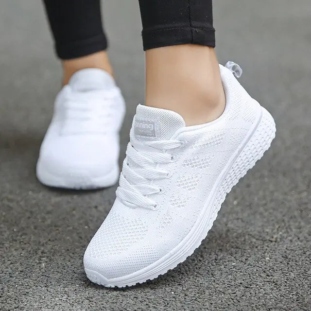 Womens Flats Sneakers Mesh Breathable