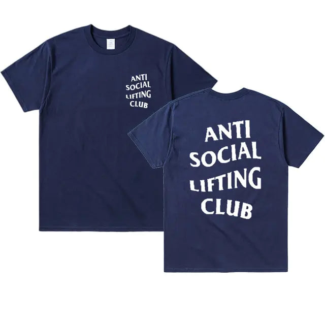 Anti Social Lifting Club T Shirt Exercise Fitness Letters