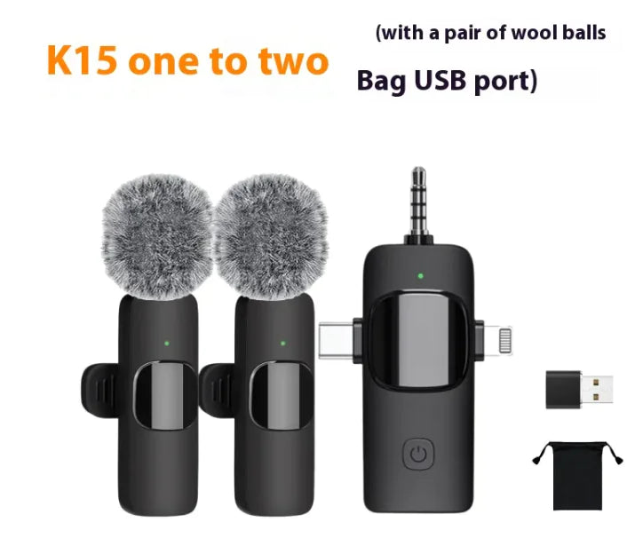 Wireless Collar Clip Microphone Three-in-one Three Connector Mini Microphone 35 Hole