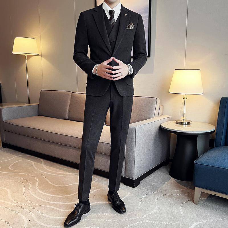 Woolen Suit Men's Handsome British Business Casual Suit