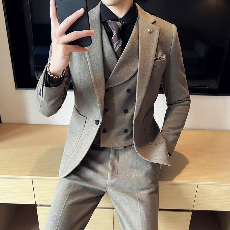 Woolen Suit Men's Handsome British Business Casual Suit