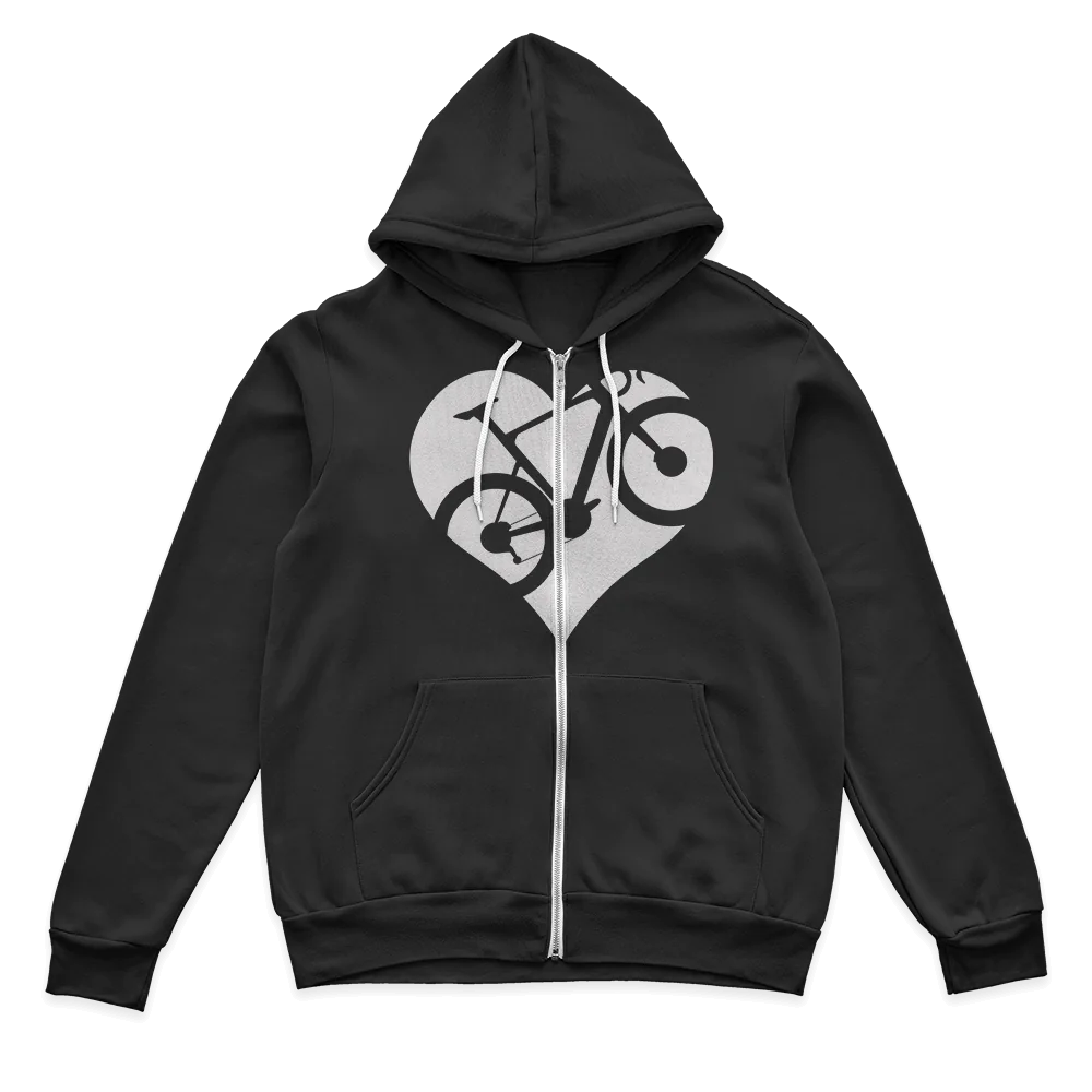 Heart Bike Zip Hoodie