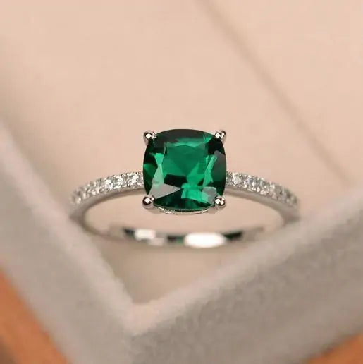 Embellished Emerald Luxury Ring