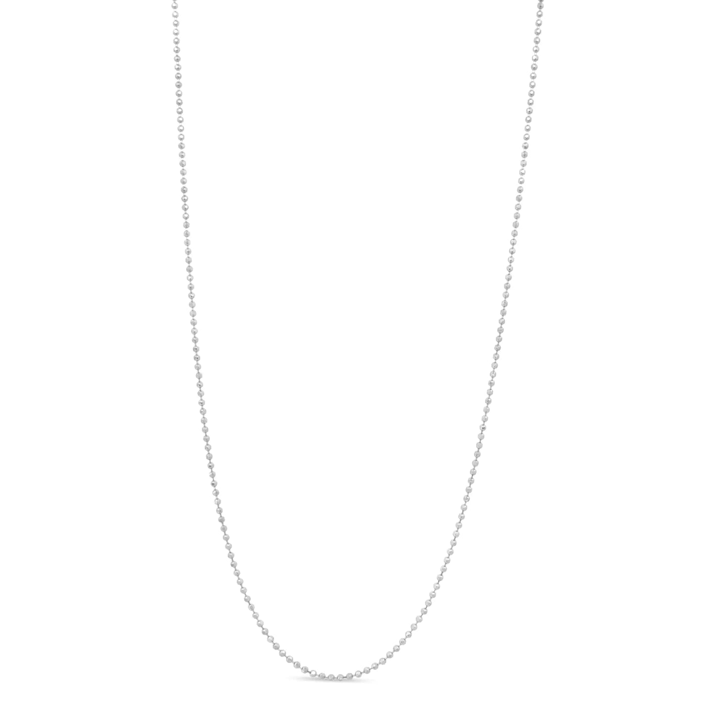 .925 Sterling Silver 0.7mm Slim and Dainty Unisex 18" Inch Ball Bead Chain Necklace