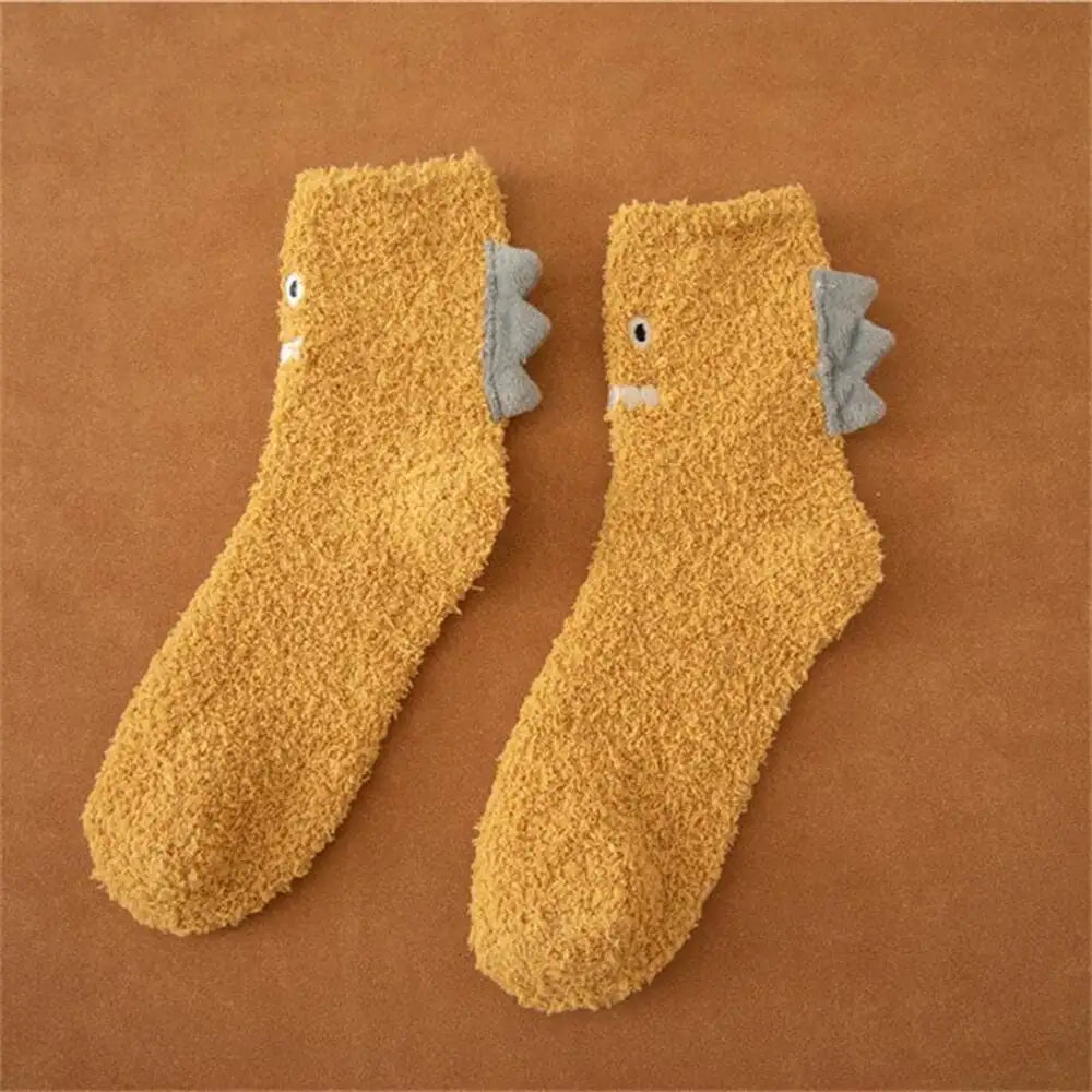 Little Dinosaur Fluffy Socks