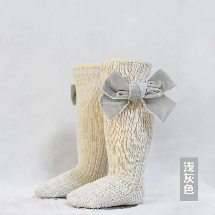 Girl’s Velvet Bow Socks