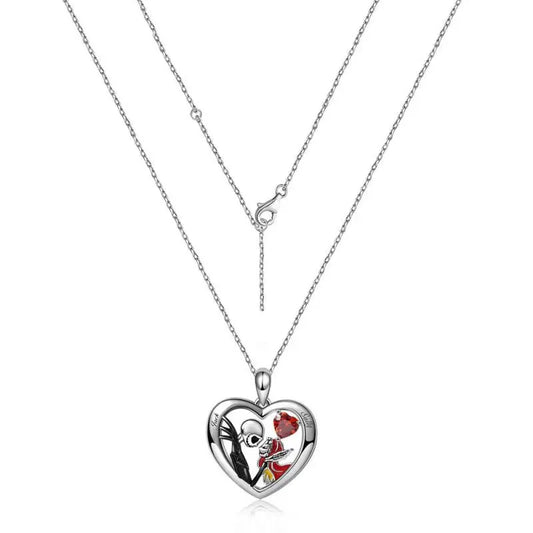 Cross-border New Arrival Halloween Creative Heart-shaped Skull Necklace For Women Simple Rhinestone