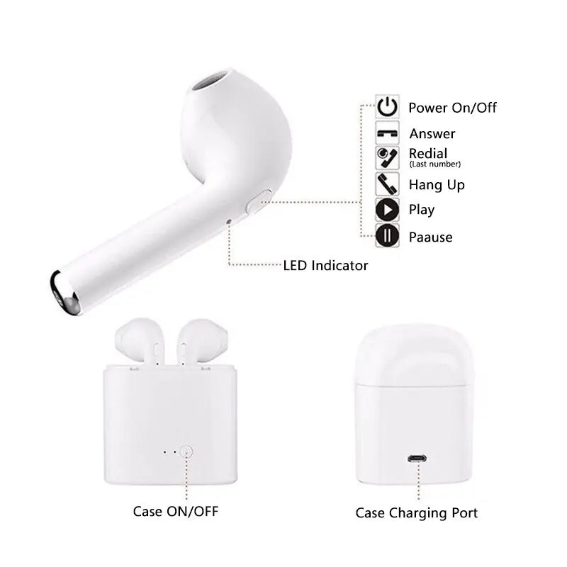 Original i7s TWS Fone Wireless Earphones,