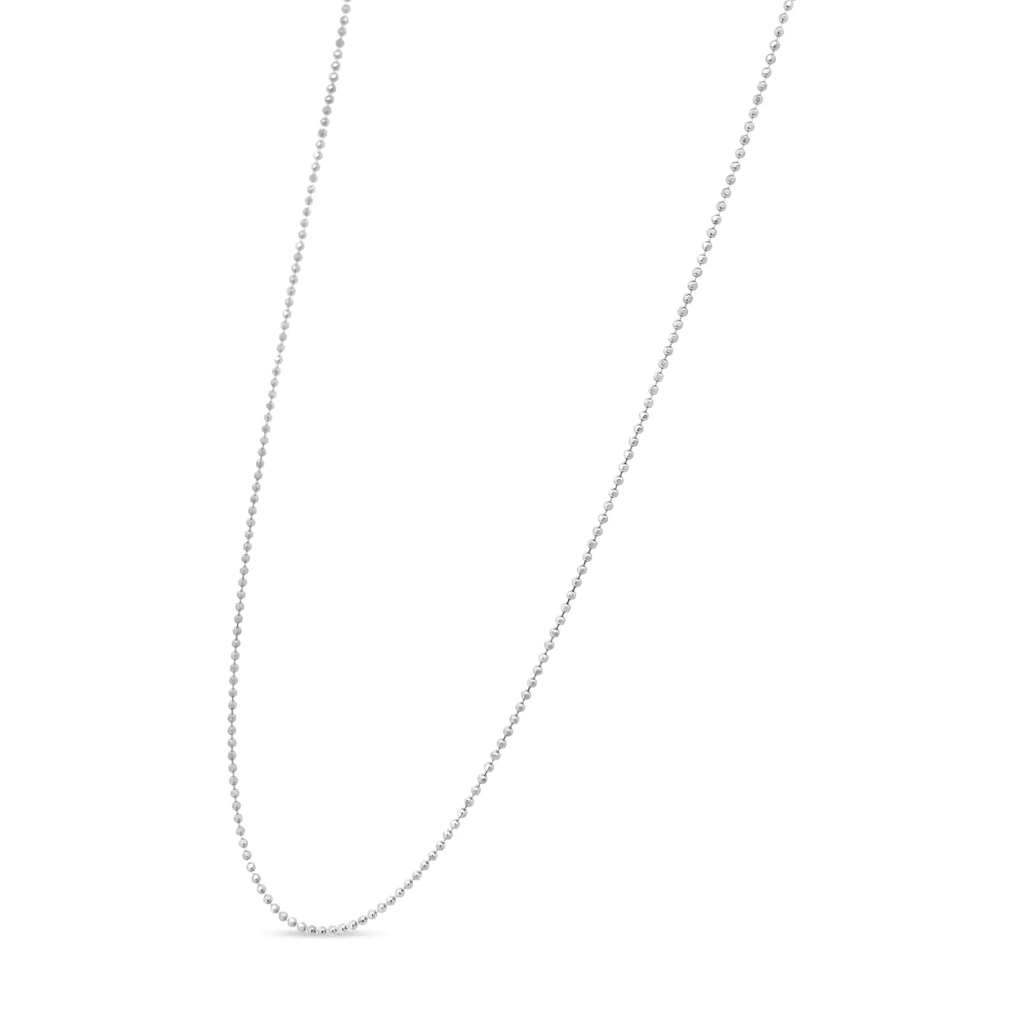 .925 Sterling Silver 0.7mm Slim and Dainty Unisex 18" Inch Ball Bead Chain Necklace