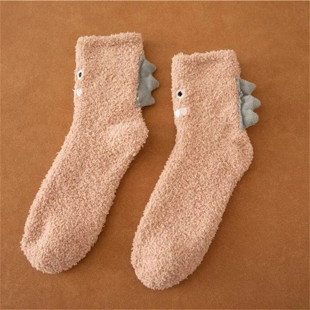 Little Dinosaur Fluffy Socks