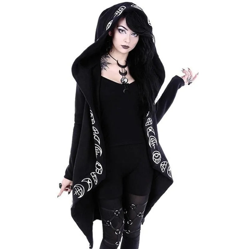 Gothic Hooded Black Coat