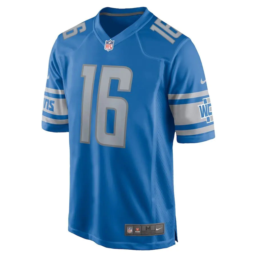 Men's Detroit Lions Jared Goff Blue Jersey