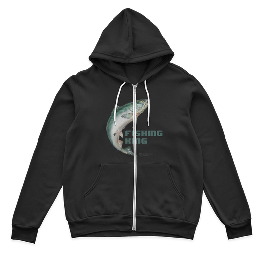 Fishing Pixelated Zip Hoodie