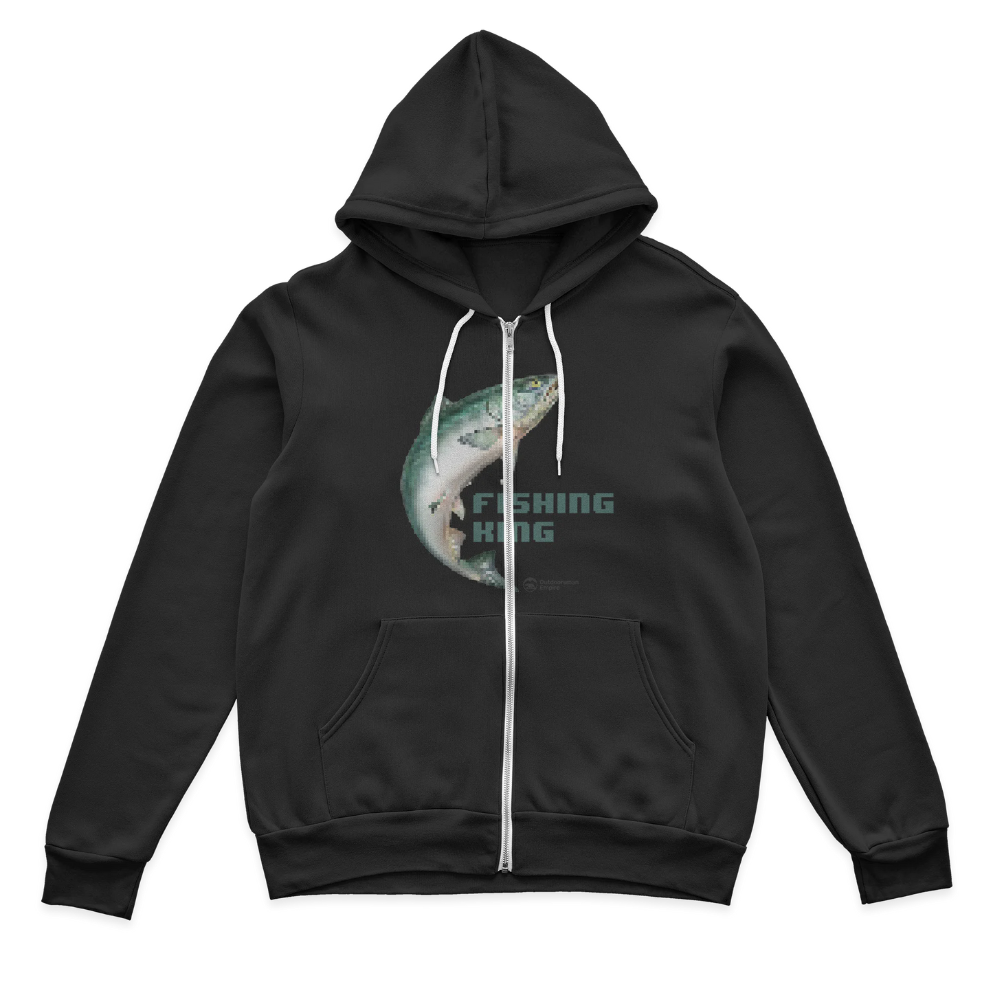 Fishing Pixelated Zip Hoodie