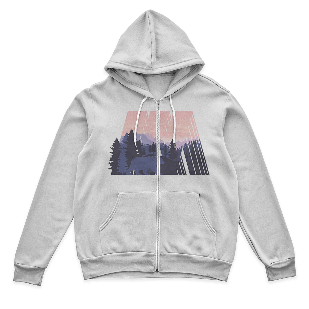 Geometric Camping Zip Hoodie