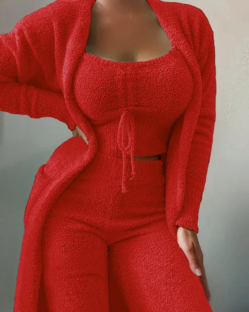 Autumn Winter Women's Velvet Pajamas Set