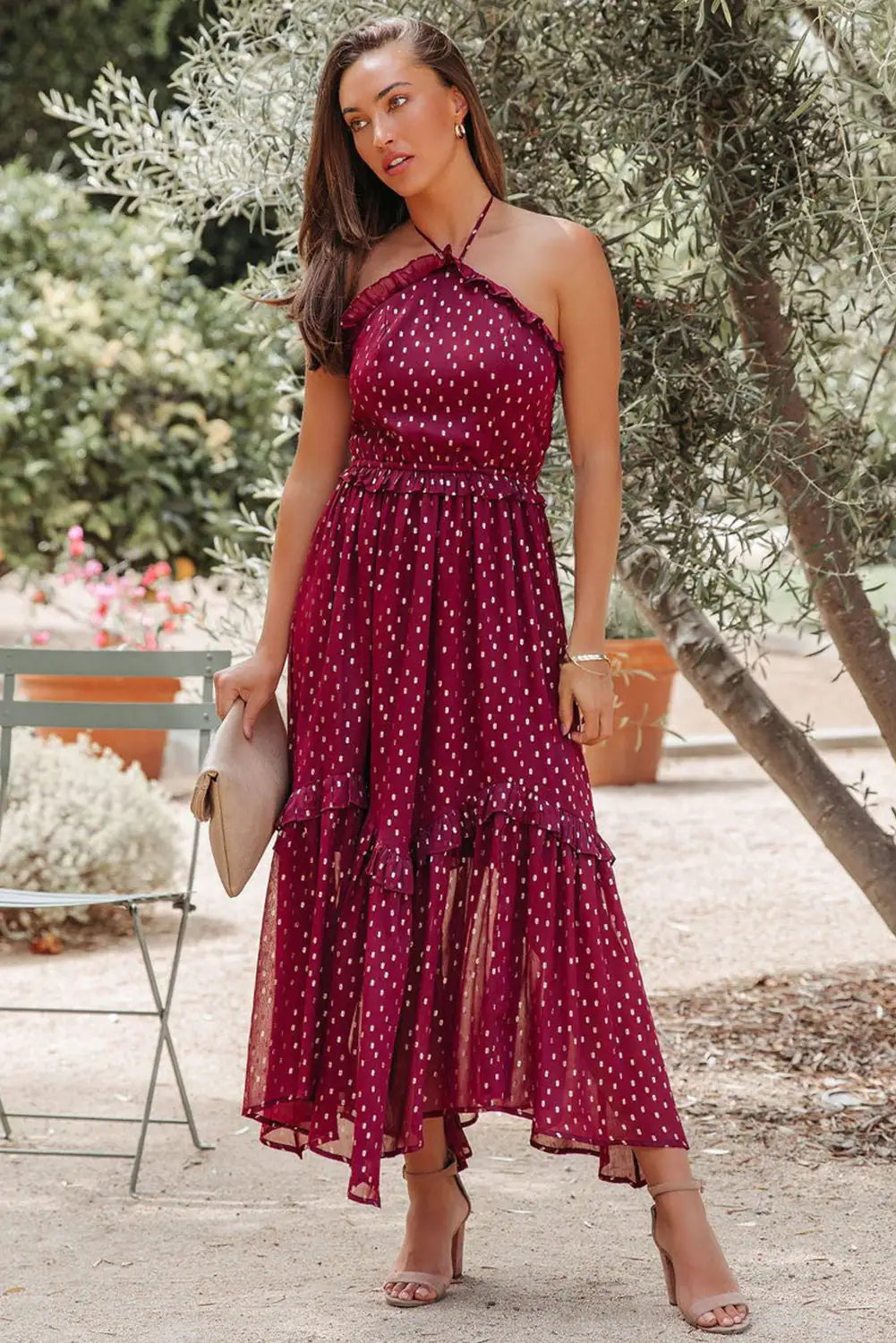 Red Polka Dot Long Dress