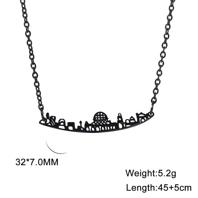 Jerusalem City Landmark Pendant Necklace