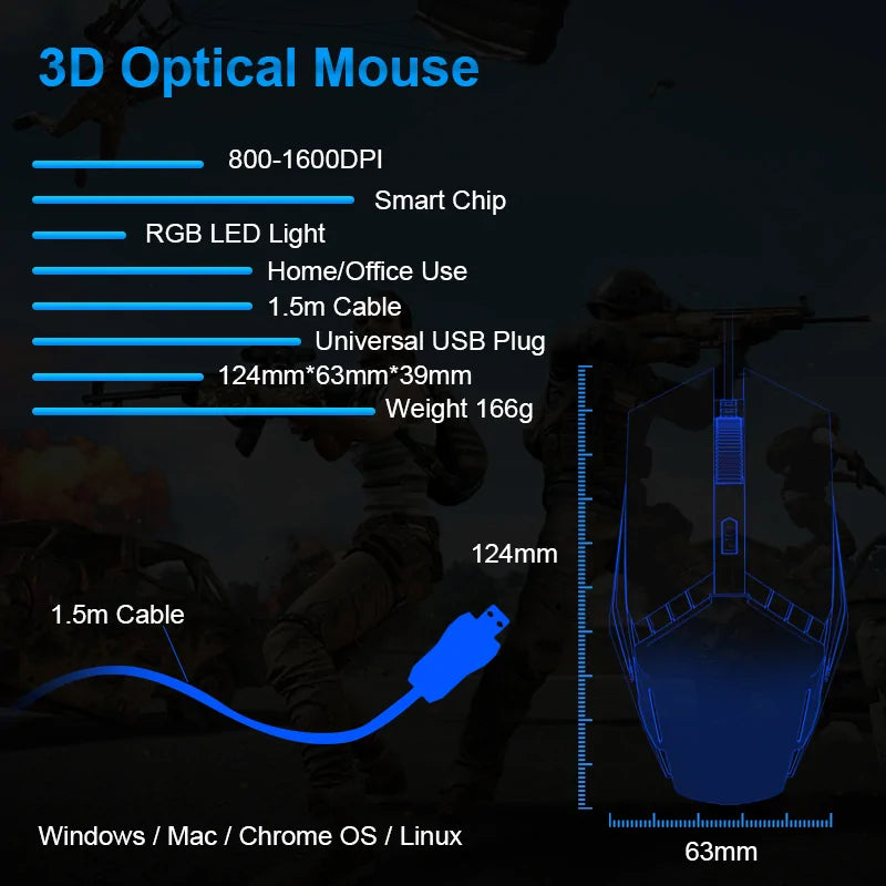 LED Ergonomic Mouse