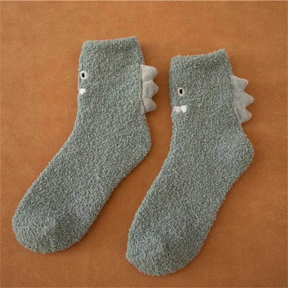 Little Dinosaur Fluffy Socks