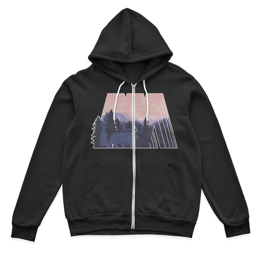 Geometric Camping Zip Hoodie