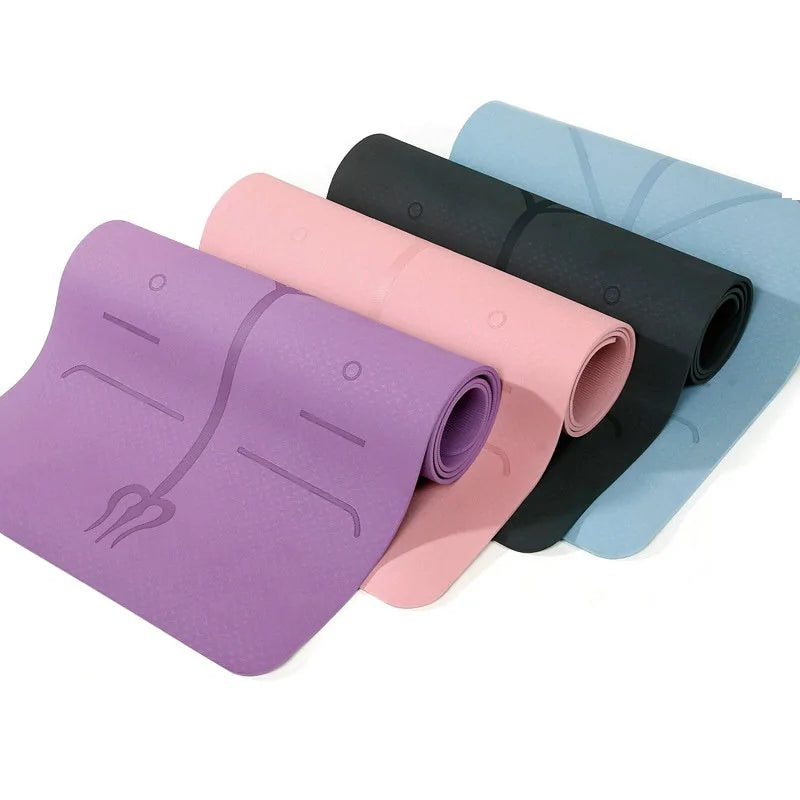 Non Slip Yoga Mat with Position Line