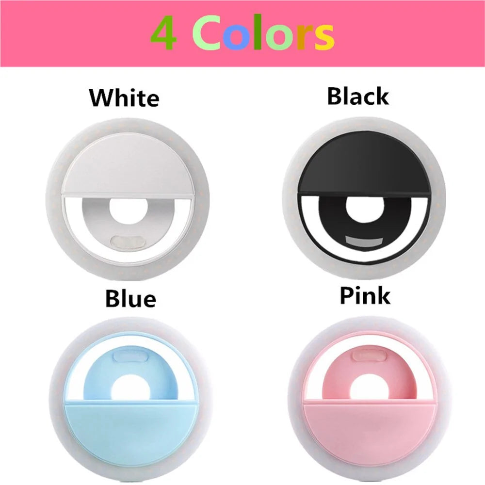 USB Charge Selfie Ring Light Portable Flash Led Camera