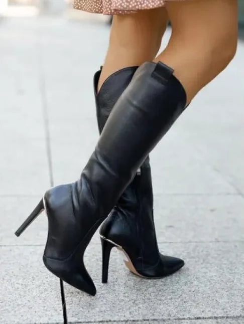 Suede Zipper Mid-Calf Boots