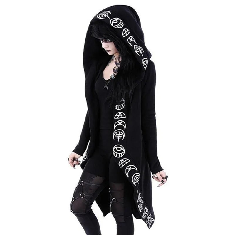 Gothic Hooded Black Coat