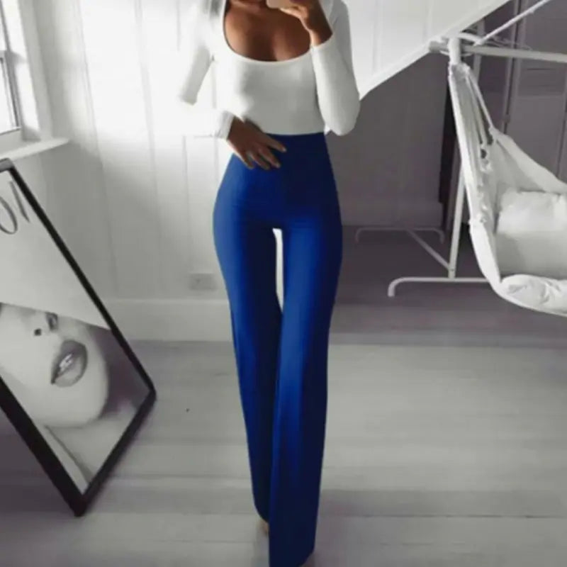 Summer Autumn Solid Elegant Palazzo Pants