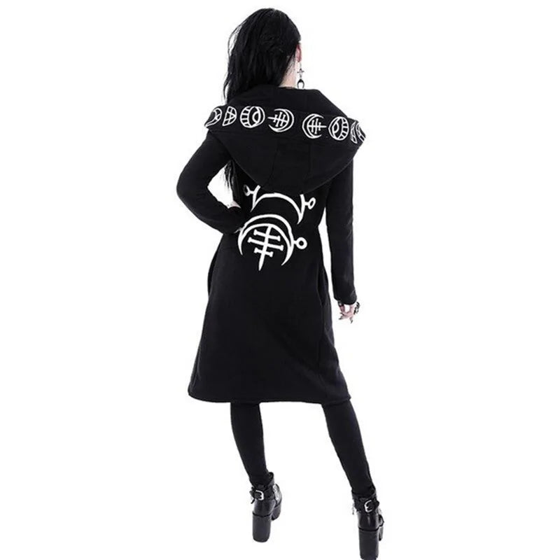 Gothic Hooded Black Coat