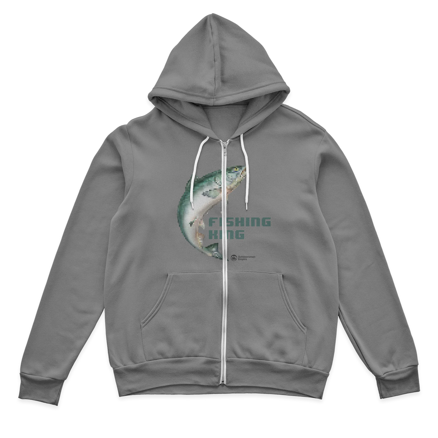 Fishing Pixelated Zip Hoodie