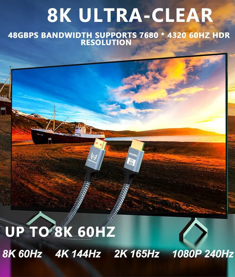 Cavo HDMI 8K Certificato 2.1 60Hz