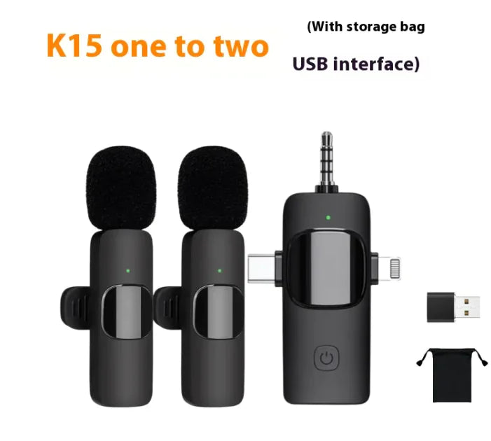 Wireless Collar Clip Microphone Three-in-one Three Connector Mini Microphone 35 Hole