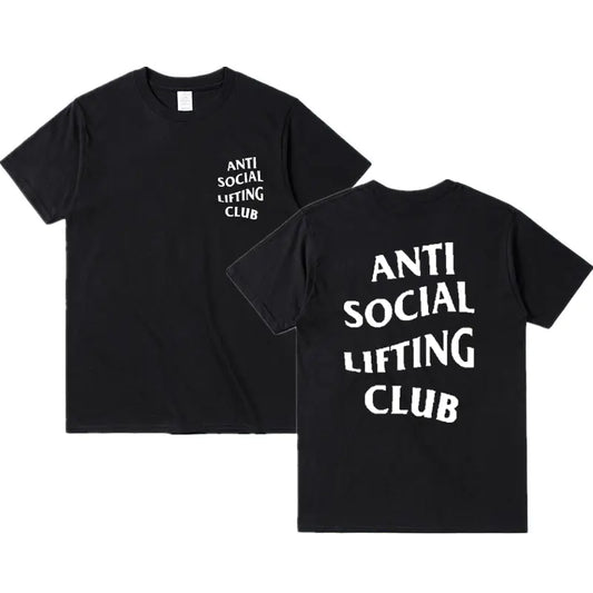 Anti Social Lifting Club T Shirt Exercise Fitness Letters